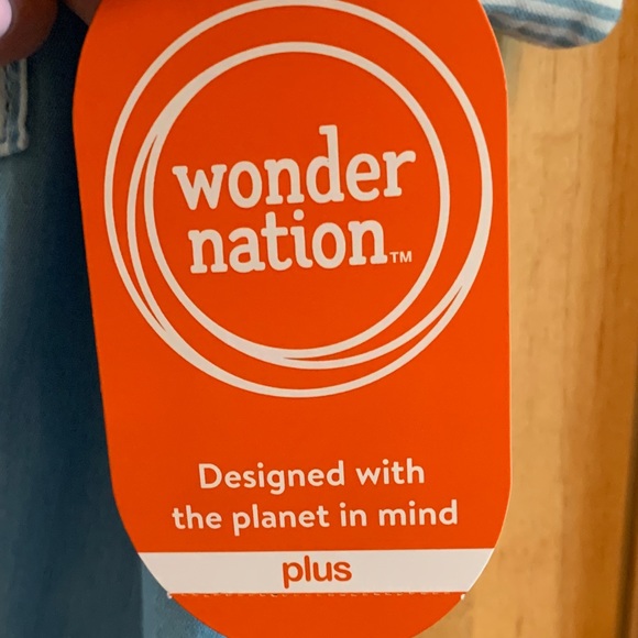 (K260) NWT, Wonder Nation Girls Plus Sz 14-16 Button Down Camp Top Breast Pocket - Picture 9 of 10